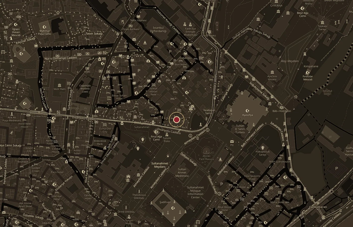 İncili Mozaik konumu, OpenStreetMap